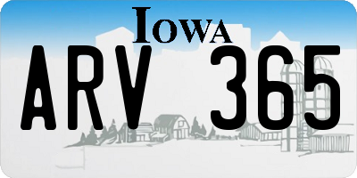 IA license plate ARV365