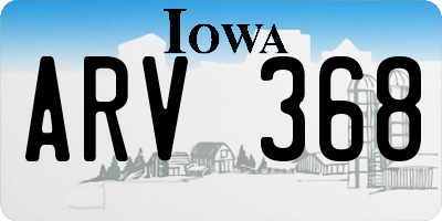 IA license plate ARV368