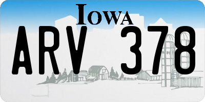 IA license plate ARV378