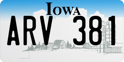 IA license plate ARV381