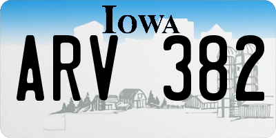 IA license plate ARV382