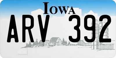 IA license plate ARV392