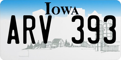 IA license plate ARV393