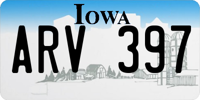 IA license plate ARV397