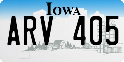IA license plate ARV405