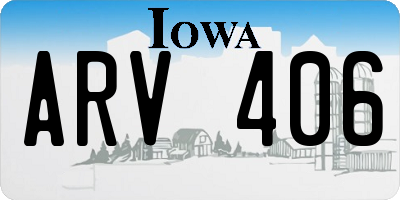 IA license plate ARV406
