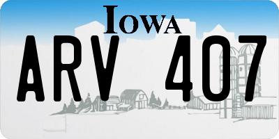 IA license plate ARV407