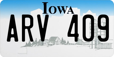 IA license plate ARV409