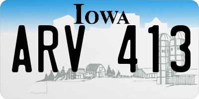 IA license plate ARV413