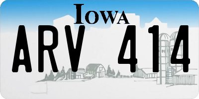 IA license plate ARV414