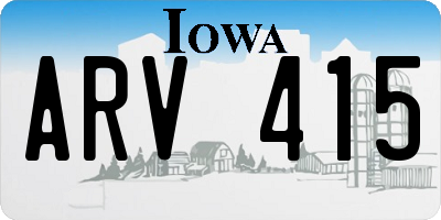 IA license plate ARV415