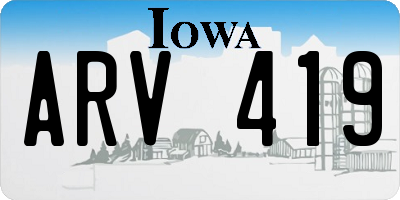 IA license plate ARV419