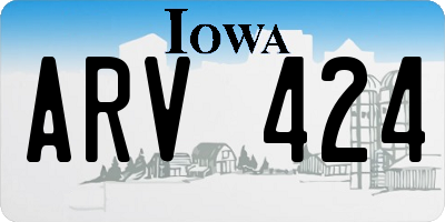 IA license plate ARV424