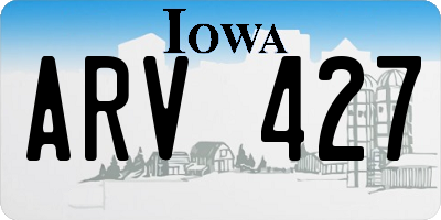 IA license plate ARV427