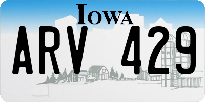 IA license plate ARV429