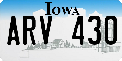 IA license plate ARV430
