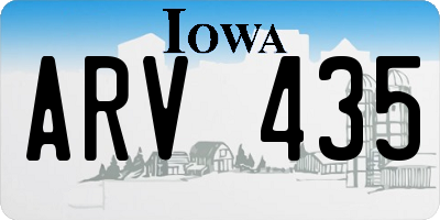 IA license plate ARV435