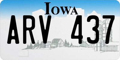 IA license plate ARV437