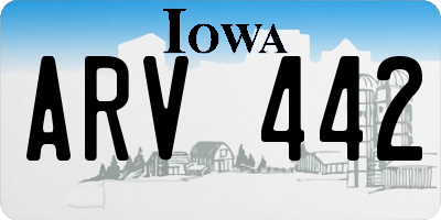 IA license plate ARV442