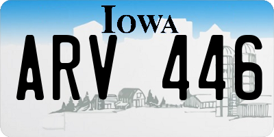 IA license plate ARV446
