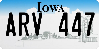 IA license plate ARV447