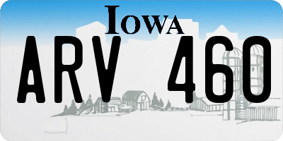 IA license plate ARV460