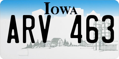 IA license plate ARV463