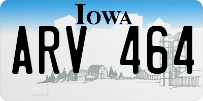 IA license plate ARV464