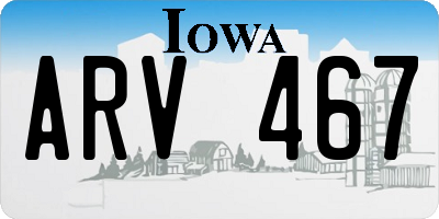 IA license plate ARV467