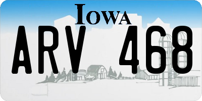 IA license plate ARV468