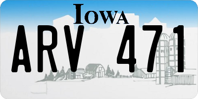 IA license plate ARV471