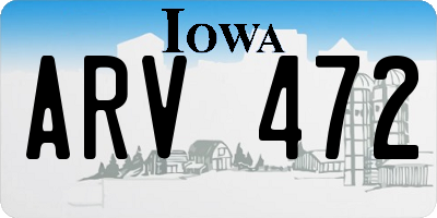 IA license plate ARV472