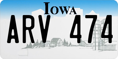 IA license plate ARV474