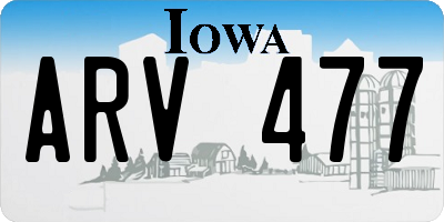 IA license plate ARV477