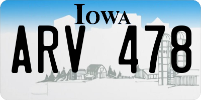 IA license plate ARV478