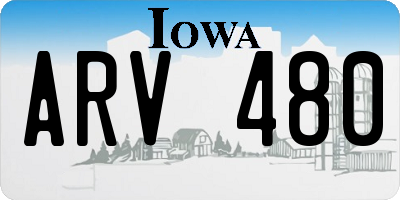 IA license plate ARV480