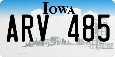 IA license plate ARV485