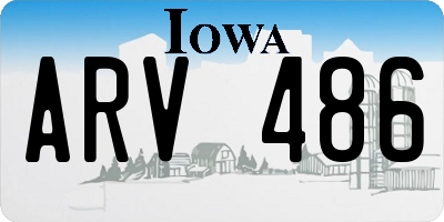 IA license plate ARV486