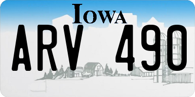 IA license plate ARV490