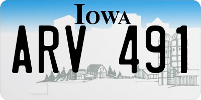 IA license plate ARV491
