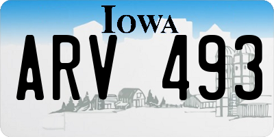 IA license plate ARV493