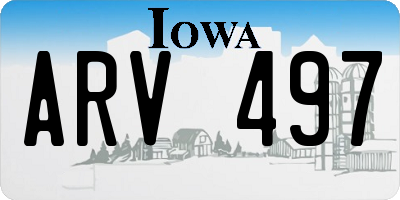 IA license plate ARV497