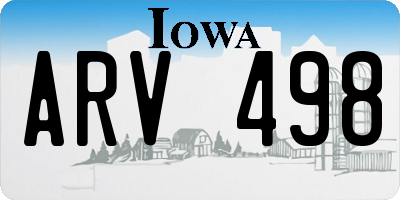 IA license plate ARV498