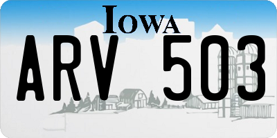 IA license plate ARV503