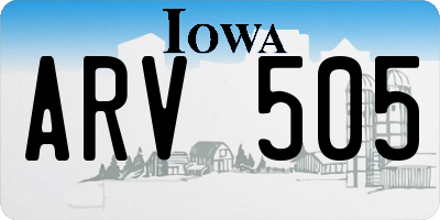 IA license plate ARV505