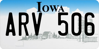 IA license plate ARV506