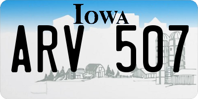 IA license plate ARV507