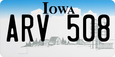 IA license plate ARV508