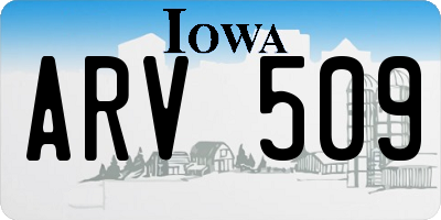 IA license plate ARV509