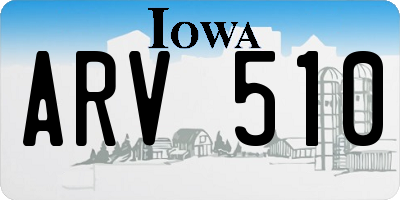 IA license plate ARV510